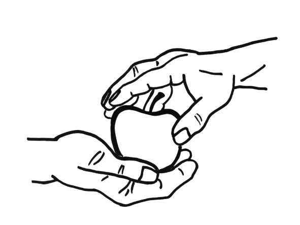 Illustration einer Apfelernte von Achim Mayer